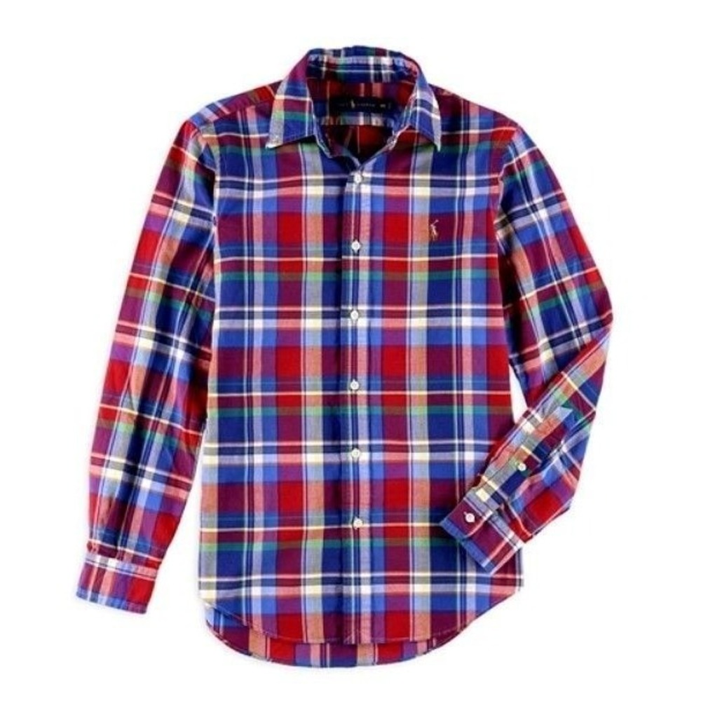 Ralph Lauren Men's Red/Multicolor Plaid Button-Up Long Sleeve Shirt Size XL/TG - Picture 2 of 16